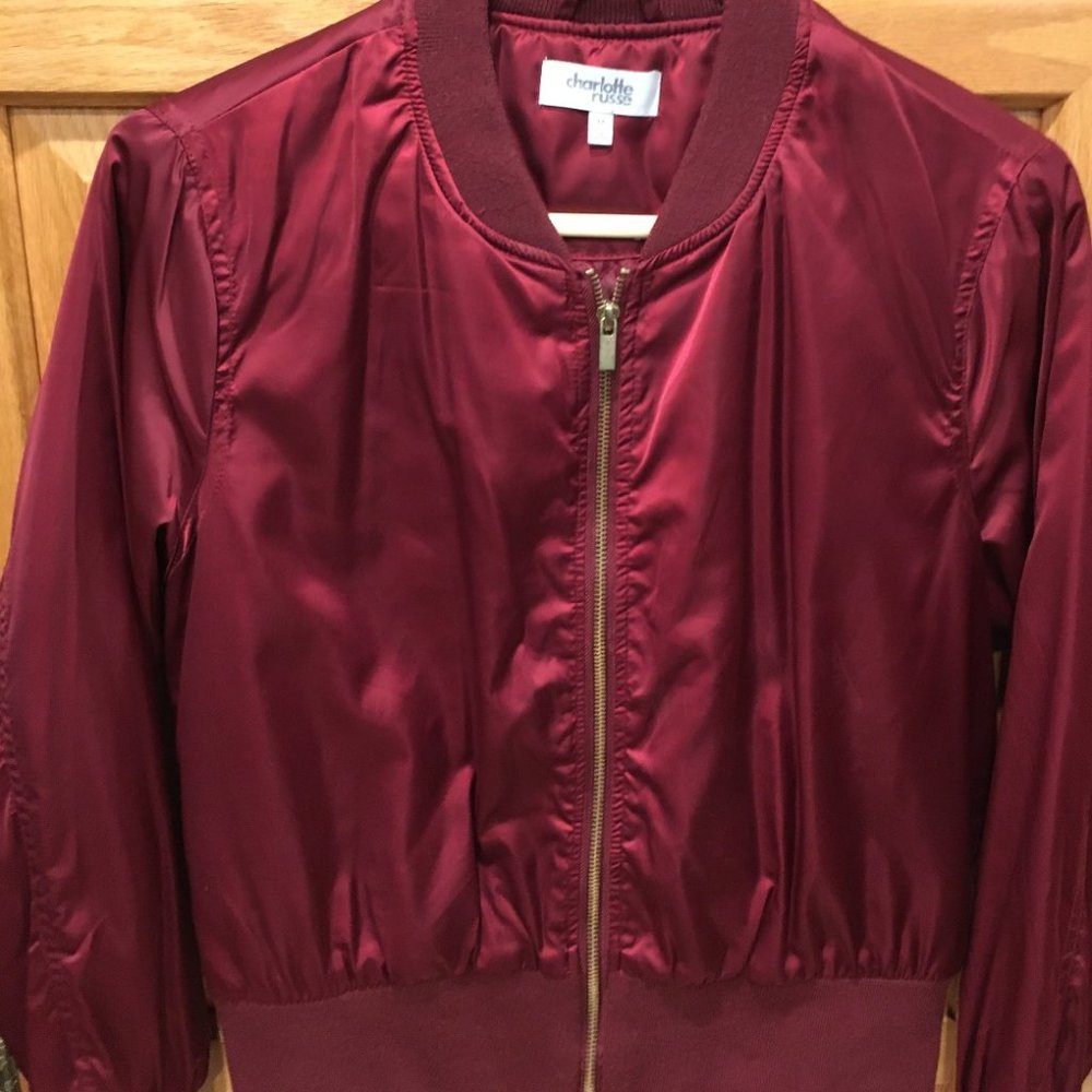 Charlotte Russe Maroon Bomber Jacket